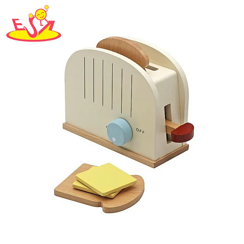 Hot Selling Kitchen Pretend Play Mini Wooden Bread Machine Toy For Kids W10D634